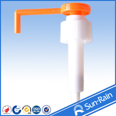نارنجی و سفید نازل طولانی پلاستیکی لوسیون 28mm، می تواند پمپ برای استفاده های پزشکی