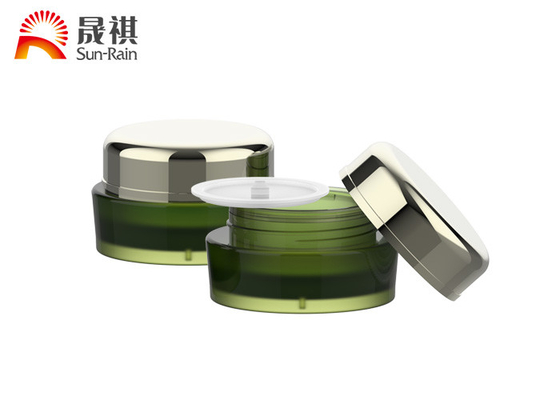 PMMA سبز 15 گرم 30 گرم 50 گرم ظروف پلاستیکی دوجداره شیشه آرایشی گرد SR-2302